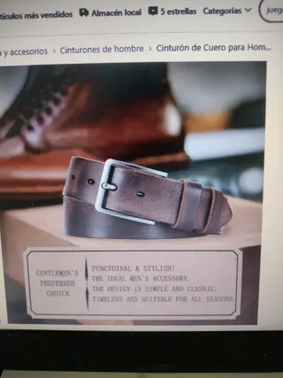 Cinturón de cuero marrón hombre