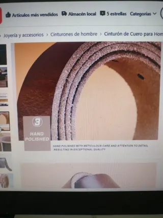 Cinturón de cuero marrón hombre