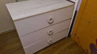 Cuna / Cama + Cómoda Cajonera Lila niña / niño