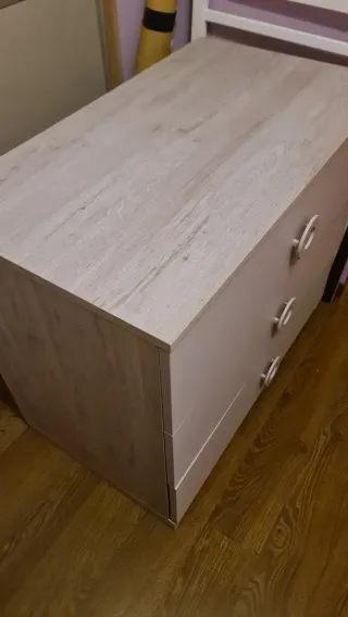 Cuna / Cama + Cómoda Cajonera Lila niña / niño