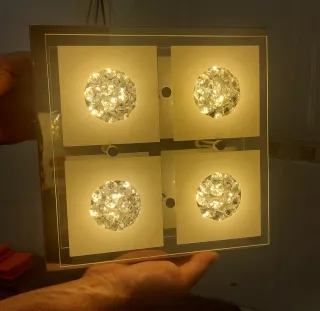 Lámpara Techo Cristal Cromado Efecto