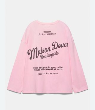 Camiseta rosa manga larga