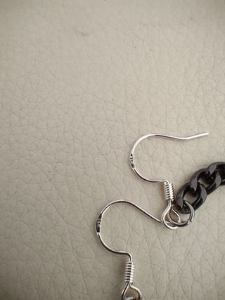 Pendientes gato cadena plata 925