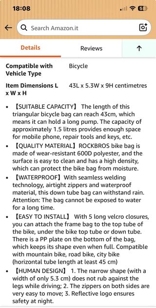 Borsa da telaio ROCKBROS per bici Gravel/MTB