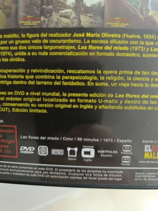 DVD Las Flores del Miedo (Español)