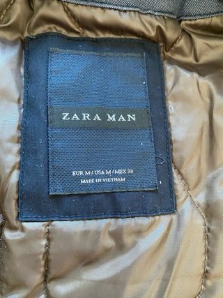 Chaqueta Zara Hombre Azul con Cuello Peludo