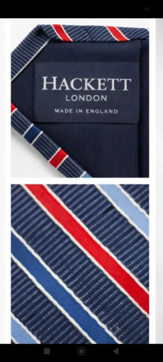 Corbata Hackett London Rayas Azul Rojas Celestes
