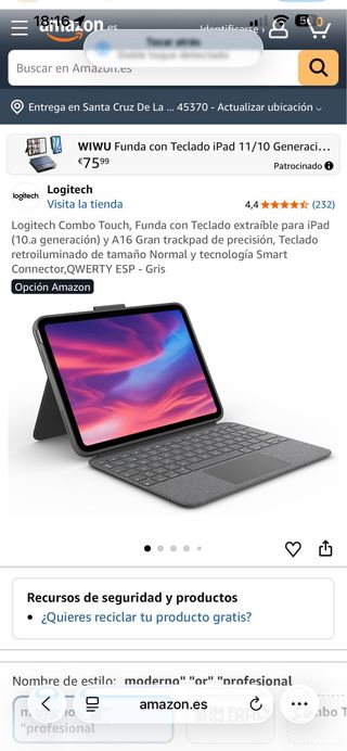 Logitech Combo Touch 10a gen. per iPad