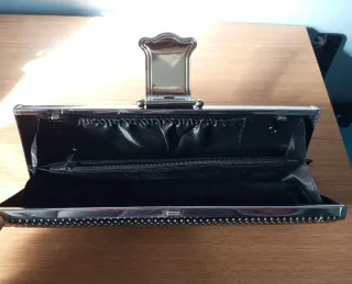 Cartera de mano mujer cristales blancos