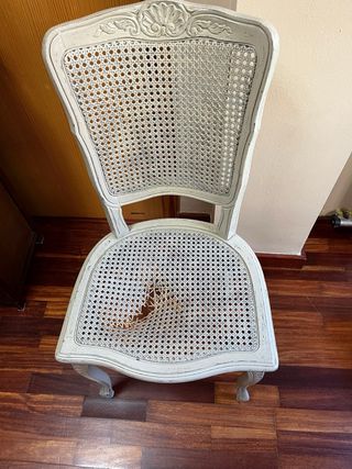 Sillas antiguas madera y Rattan (2 unidades)