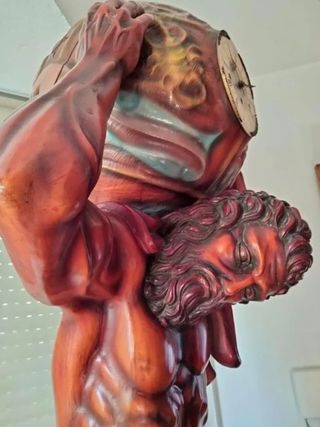 Escultura Atlas Coleccionista Reloj