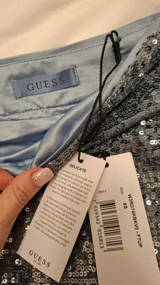 Falda Guess Lentejuelas Plata Mini