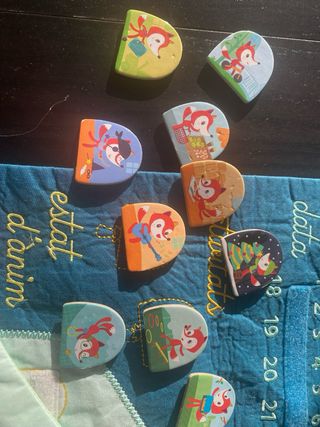 Calendario infantil Lilliputiens.  Diferents categ