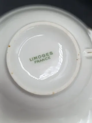 Juego de café Limoges porcelana floral