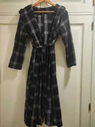 SHEIN - Abrigo largo a cuadros