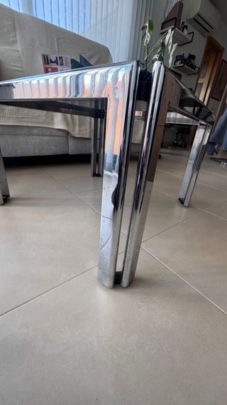 Mesa vintage diseño años 60 acero inoxidable crist