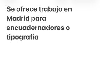 Se ofrece trabajo en Madrid