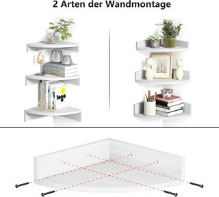 Estantería Esquinera Madera Blanca 30cm (3 Unidade