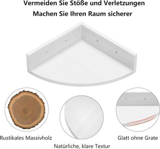 Estantería Esquinera Madera Blanca 30cm (3 Unidade