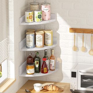 Estantería Esquinera Madera Blanca 30cm (3 Unidade