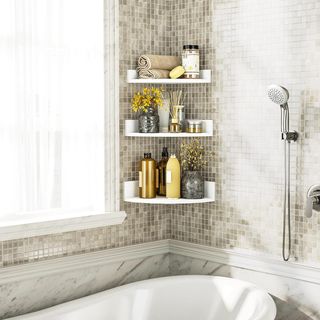 Estantería Esquinera Madera Blanca 30cm (3 Unidade