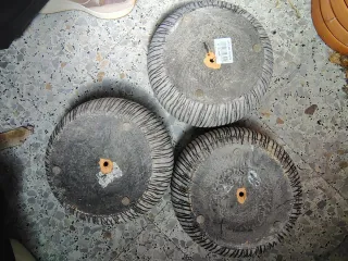 MACETA CERAMICA GRIS Y NEGRA
