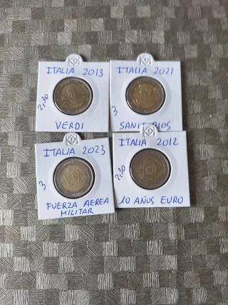 13 Monedas Conmemorativas Italia Sin Circular