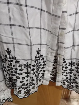 Camisa Sfera cuadros bordada Talla S