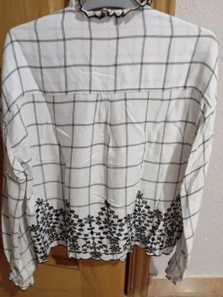 Camisa Sfera cuadros bordada Talla S