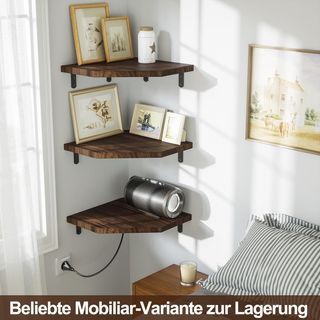 Estante de esquina madera 3 unid 30x30cm