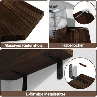 Estante de esquina madera 3 unid 30x30cm