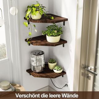 Estante de esquina madera 3 unid 30x30cm