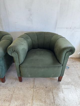Butaca sillon terciopelo verde