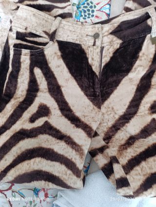 Pantalón  de mujer vintage estampado cebra T.38