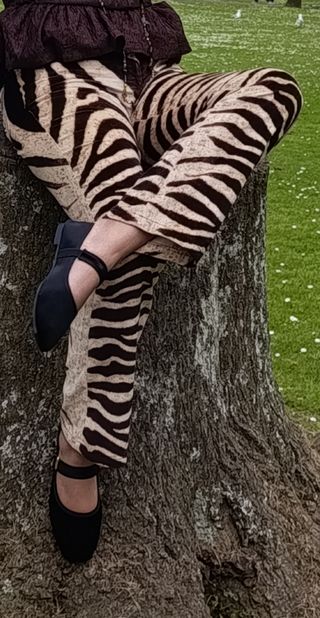 Pantalón  de mujer vintage estampado cebra T.38