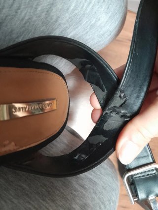 Sandalias de cuña negras