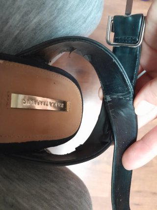 Sandalias de cuña negras