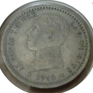 🇪🇦1910 2 MONEDAS DE PLATA DE ESPAÑA 50 CÉNTIMOS