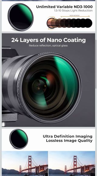 Filtro ND Variable K&F Concept ND3-1000 67 mm