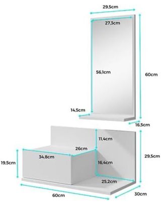 Mueble entrada con espejo y cajón