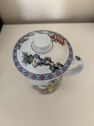 Tazza Tisaniera Cinese con Coperchio in Porcellana
