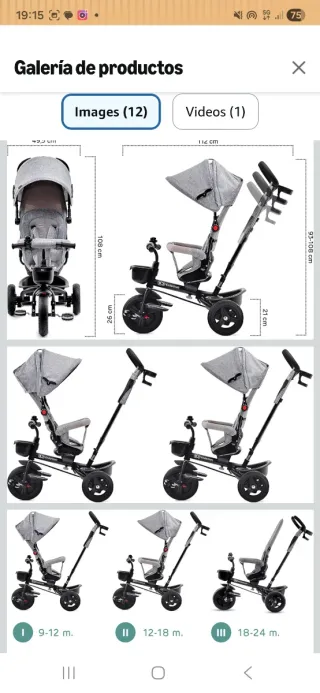 Triciclo infantil, dos und uno Rosa y otro Gris