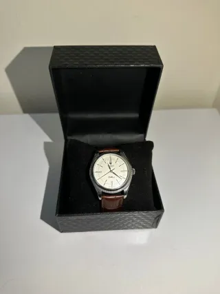 Reloj Automático Pulsera Plata Negro