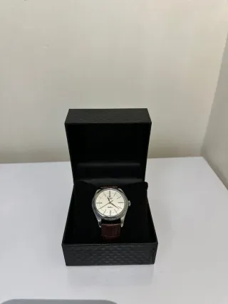 Reloj Automático Pulsera Plata Negro