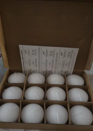 12 Velas Flotantes Blancas de 5cm