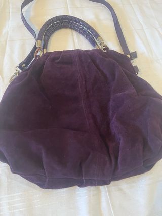 Borsa scamosciata viola