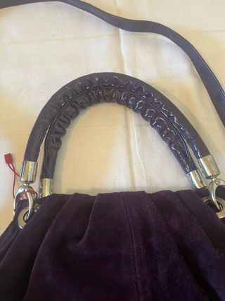 Borsa scamosciata viola