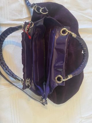 Borsa scamosciata viola