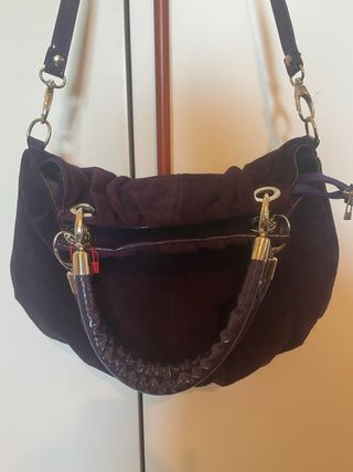 Borsa scamosciata viola