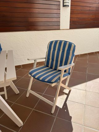 Mesa y 6 Sillas Exterior KETTAL Blancas lacadas